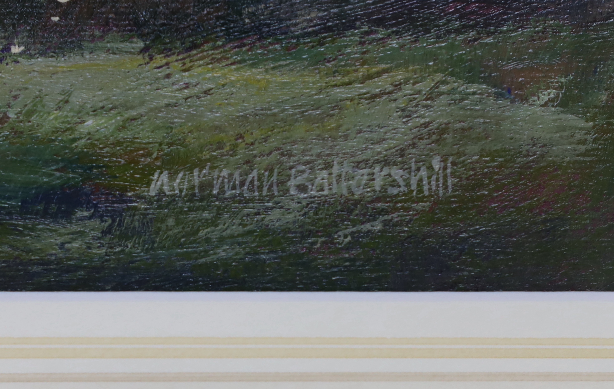 Norman Battershill (b.1922) oil, 'Dorset, Drying Day', signed, 23 x 17cm